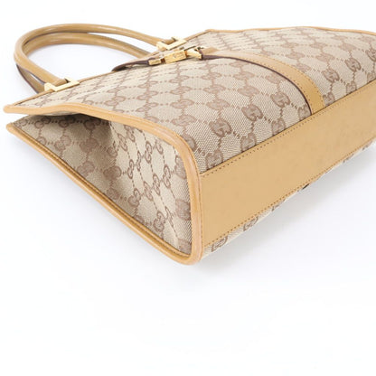 Gucci GG Canvas Jackie 002 Leather Handbag Tote Brown Gold — view 5