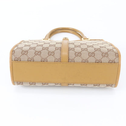 Gucci GG Canvas Jackie 002 Leather Handbag Tote Brown Gold — view 6