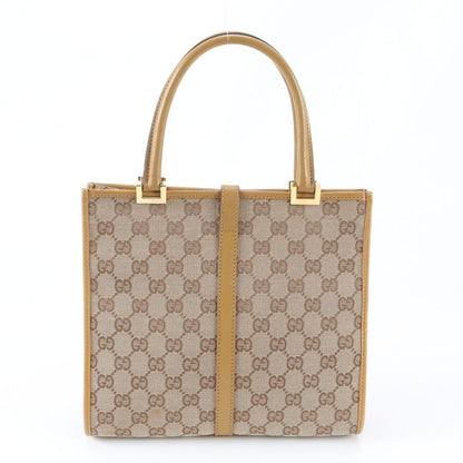 Gucci GG Canvas Jackie 002 Leather Handbag Tote Brown Gold — view 3