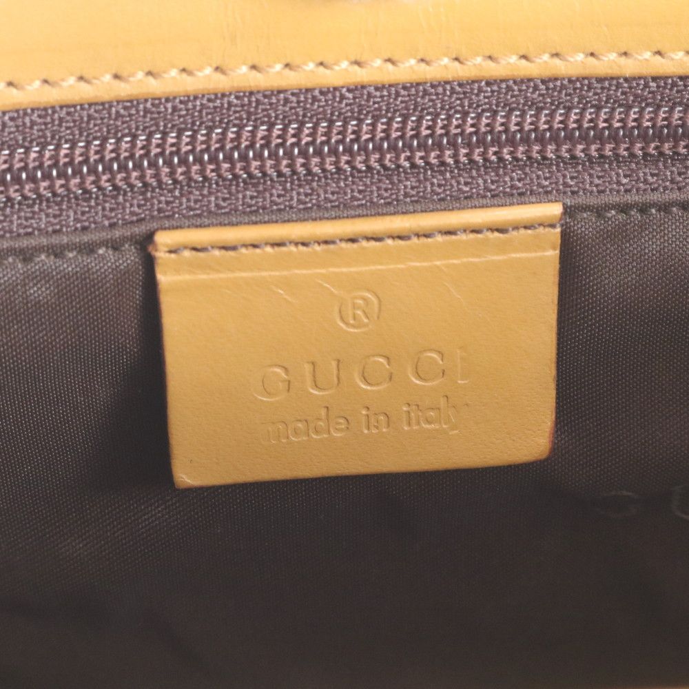 Gucci GG Canvas Jackie 002 Leather Handbag Tote Brown Gold — view 9