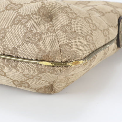 Gucci GG Canvas Leather Shoulder Bag Crossbody Beige — view 8