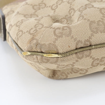 Gucci GG Canvas Leather Shoulder Bag Crossbody Beige — view 9