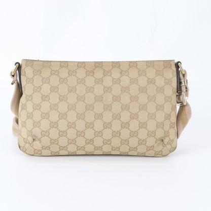 Gucci GG Canvas Leather Shoulder Bag Crossbody Beige — view 3