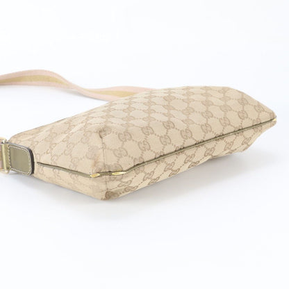 Gucci GG Canvas Leather Shoulder Bag Crossbody Beige — view 5