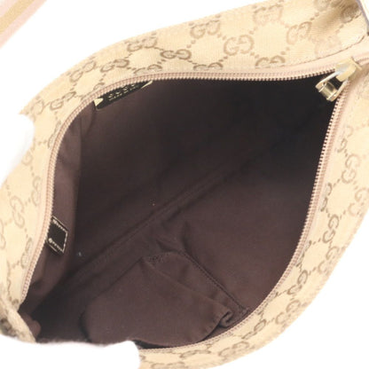 Gucci GG Canvas Leather Shoulder Bag Crossbody Beige — view 7
