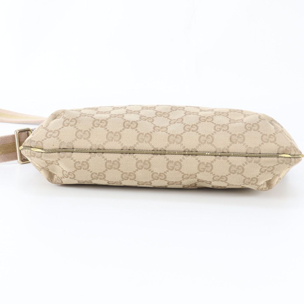 Gucci GG Canvas Leather Shoulder Bag Crossbody Beige — view 6