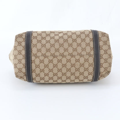 Gucci GG Canvas Sherry Line Leather Tote Shoulder Hand — view 5