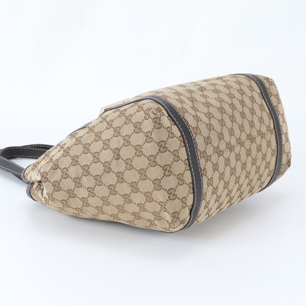 Gucci GG Canvas Sherry Line Leather Tote Shoulder Hand — view 6