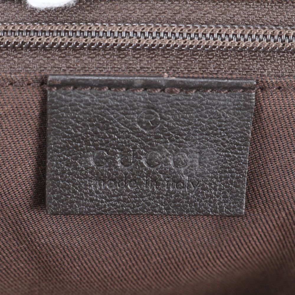 Gucci GG Canvas Sherry Line Leather Tote Shoulder Hand — view 9