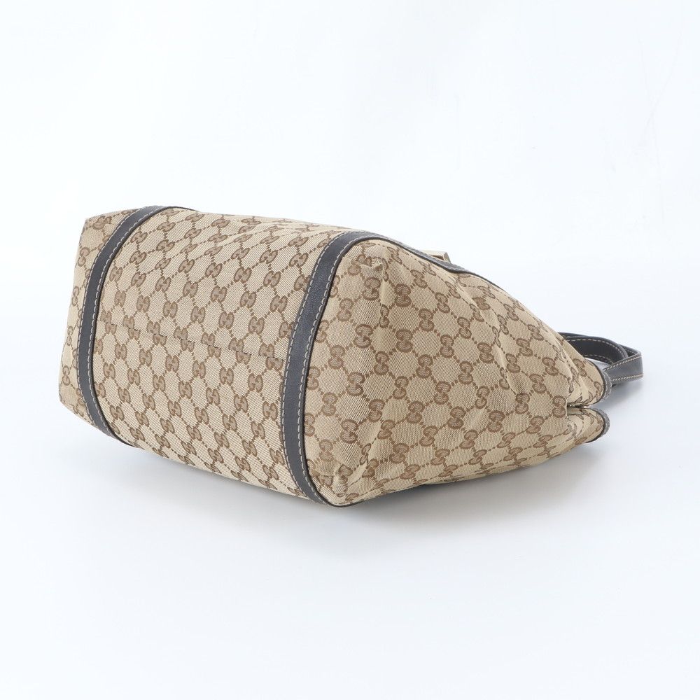 Gucci GG Canvas Sherry Line Leather Tote Shoulder Hand — view 4