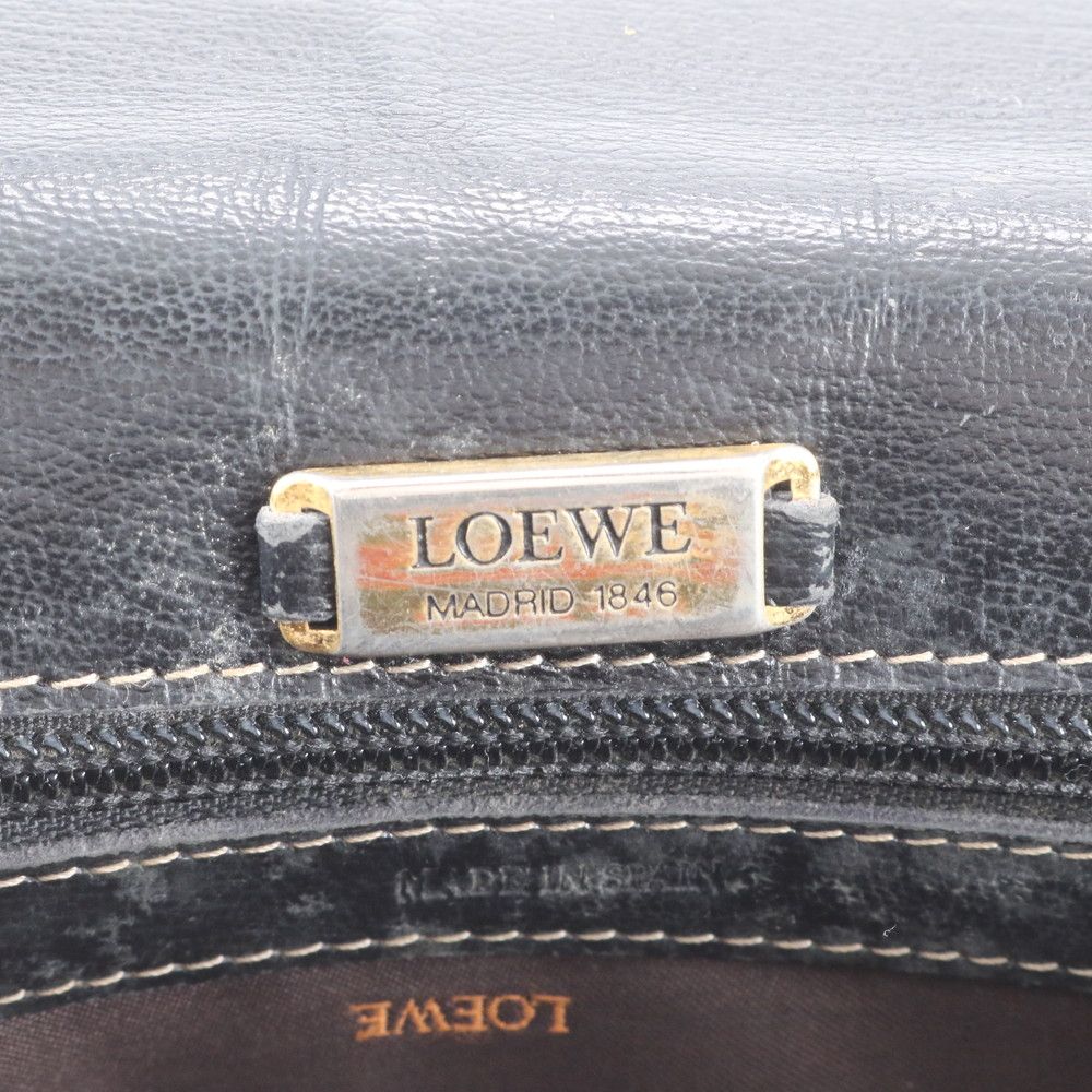 Loewe Velazquez Leather Shoulder Bag Crossbody Brown Gold — view 8