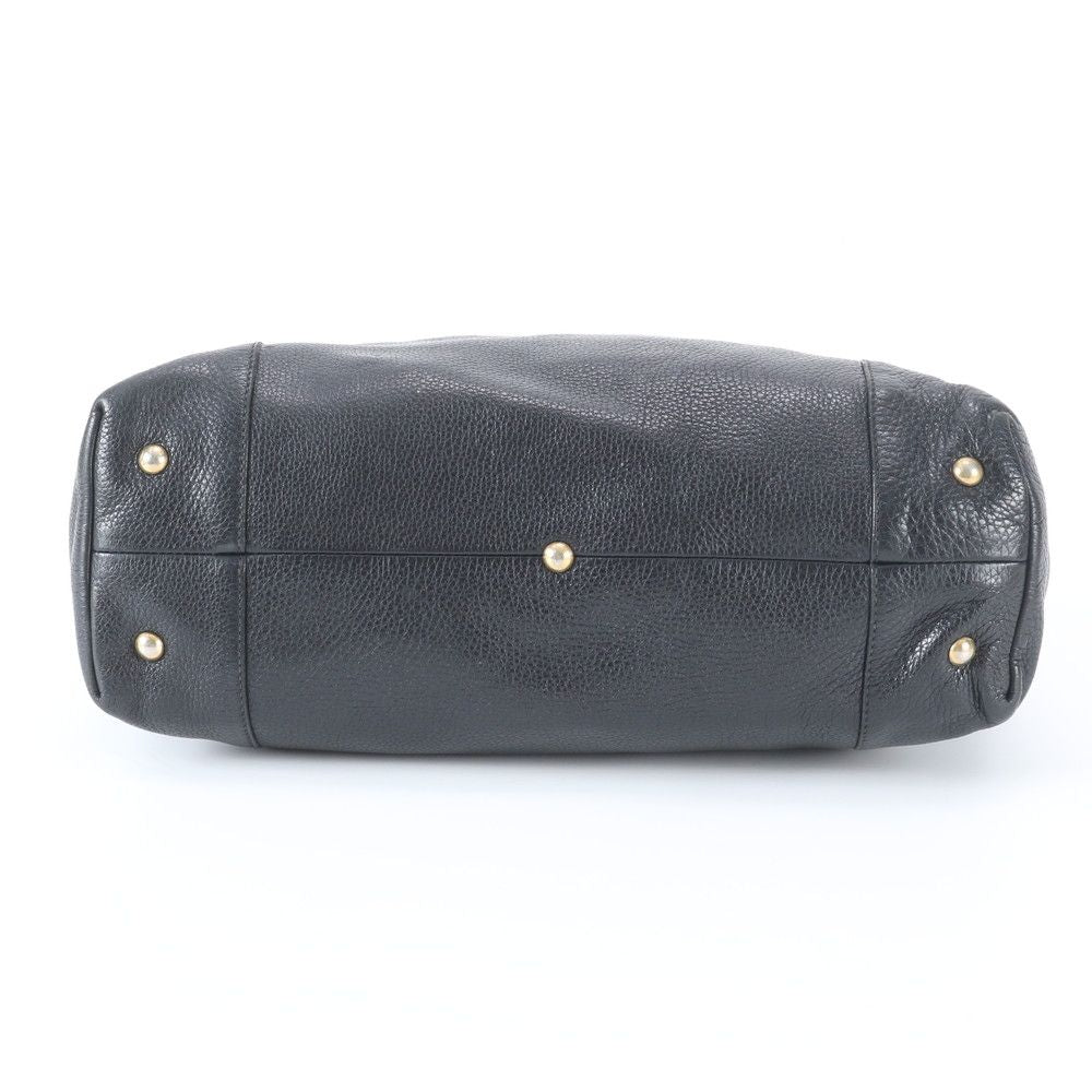 Gucci Interlocking Leather Tote Shoulder Hand Black — view 6