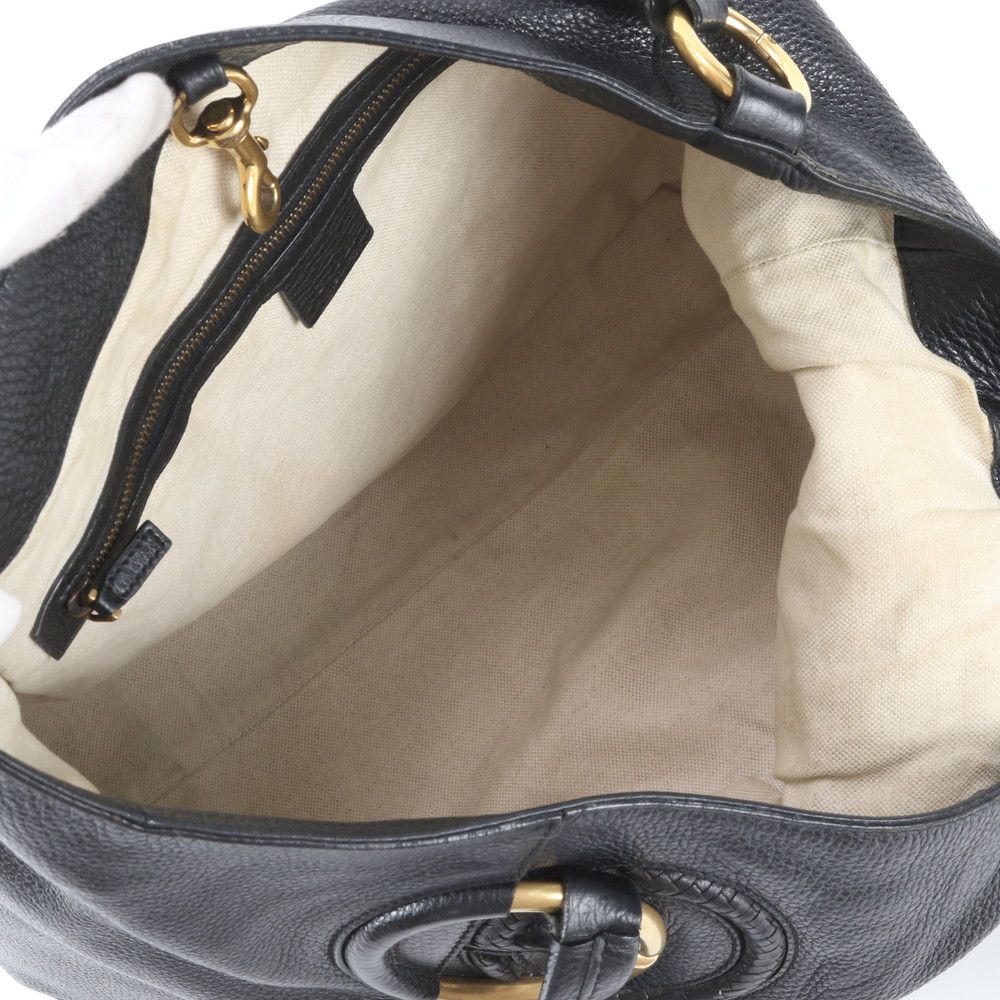 Gucci Interlocking Leather Tote Shoulder Hand Black — view 7