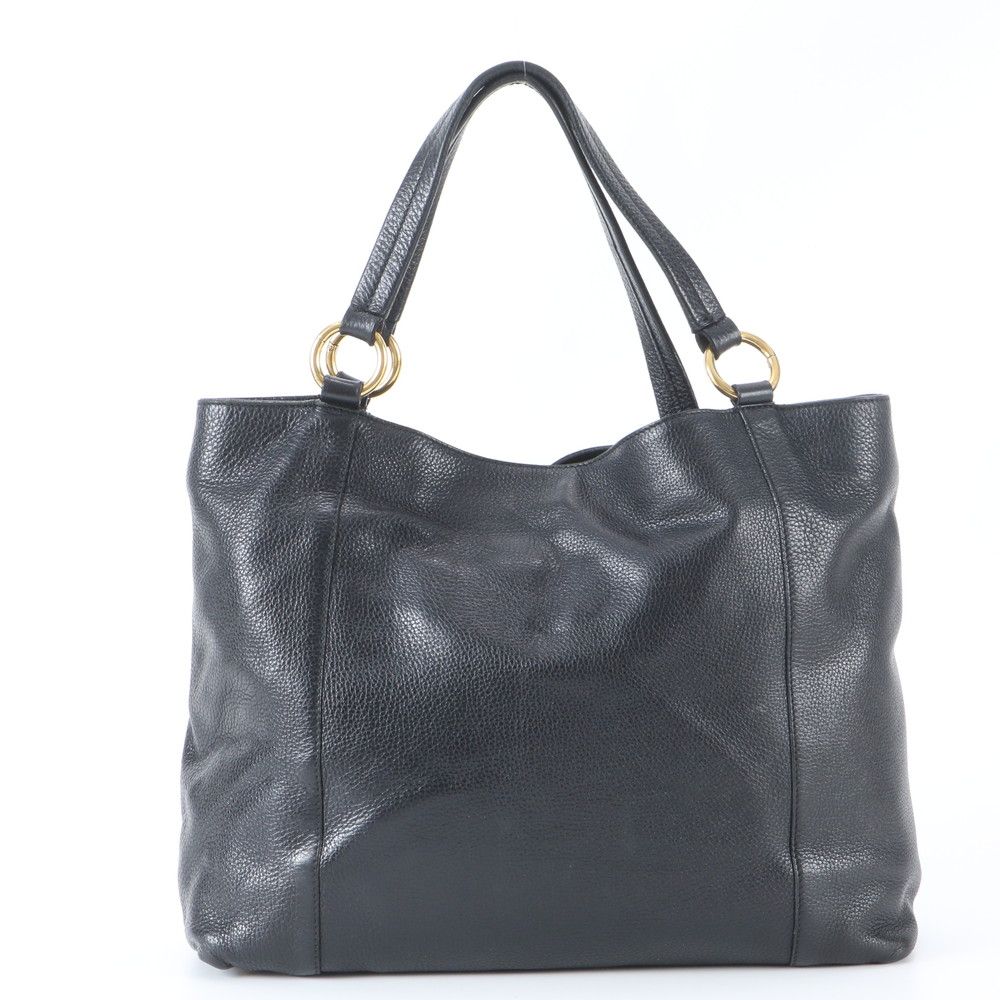 Gucci Interlocking Leather Tote Shoulder Hand Black — view 3