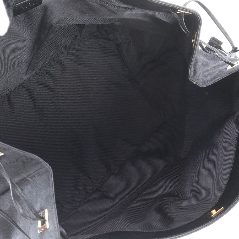 Gucci GG Canvas 019 Leather Tote Shoulder Hand Black — view 7
