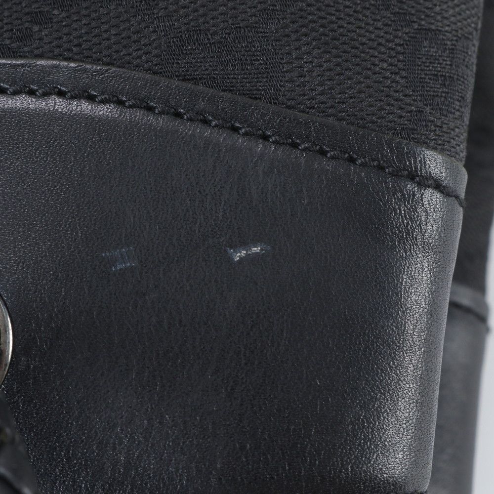Gucci GG Canvas Leather Tote Shoulder Hand Black — view 8