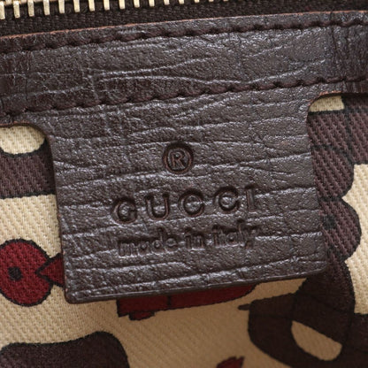 Gucci GG Canvas Sherry Line Leather Handbag Tote Brown — view 8