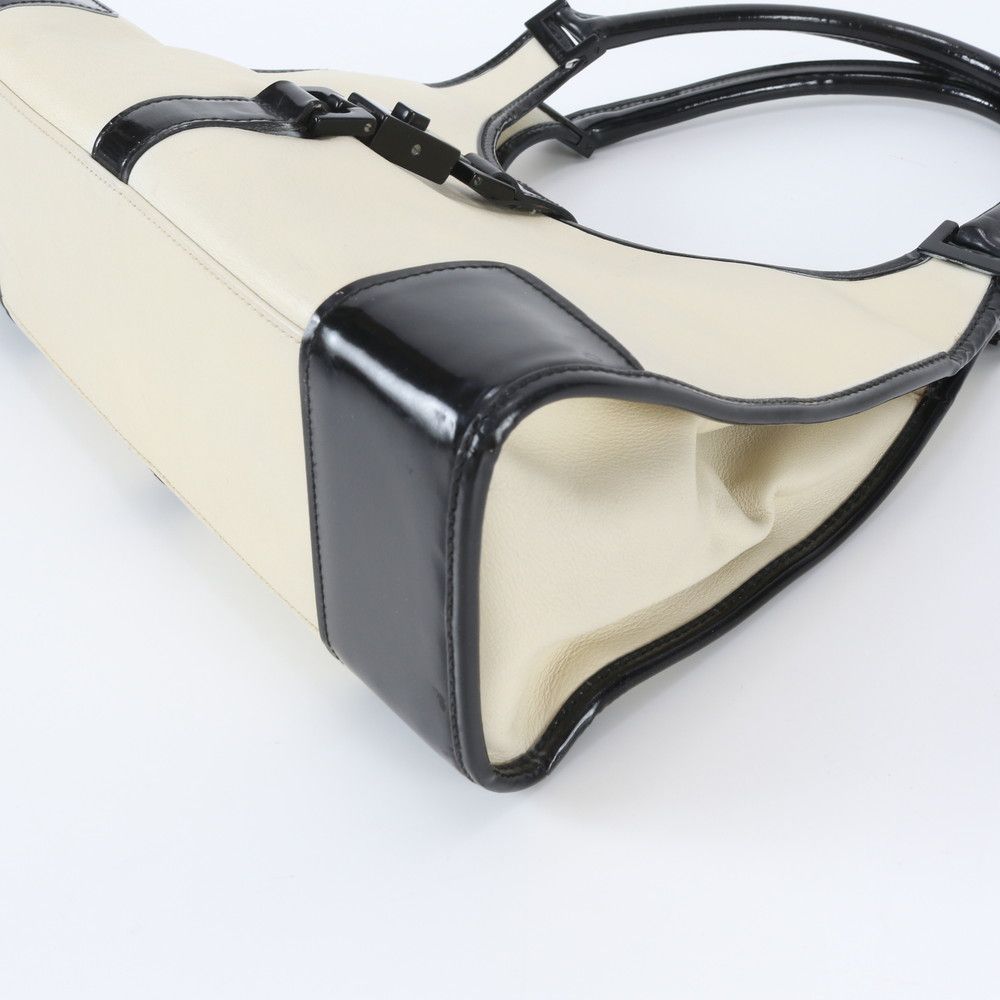 Gucci Jackie Leather Handbag Tote Black Beige — view 5