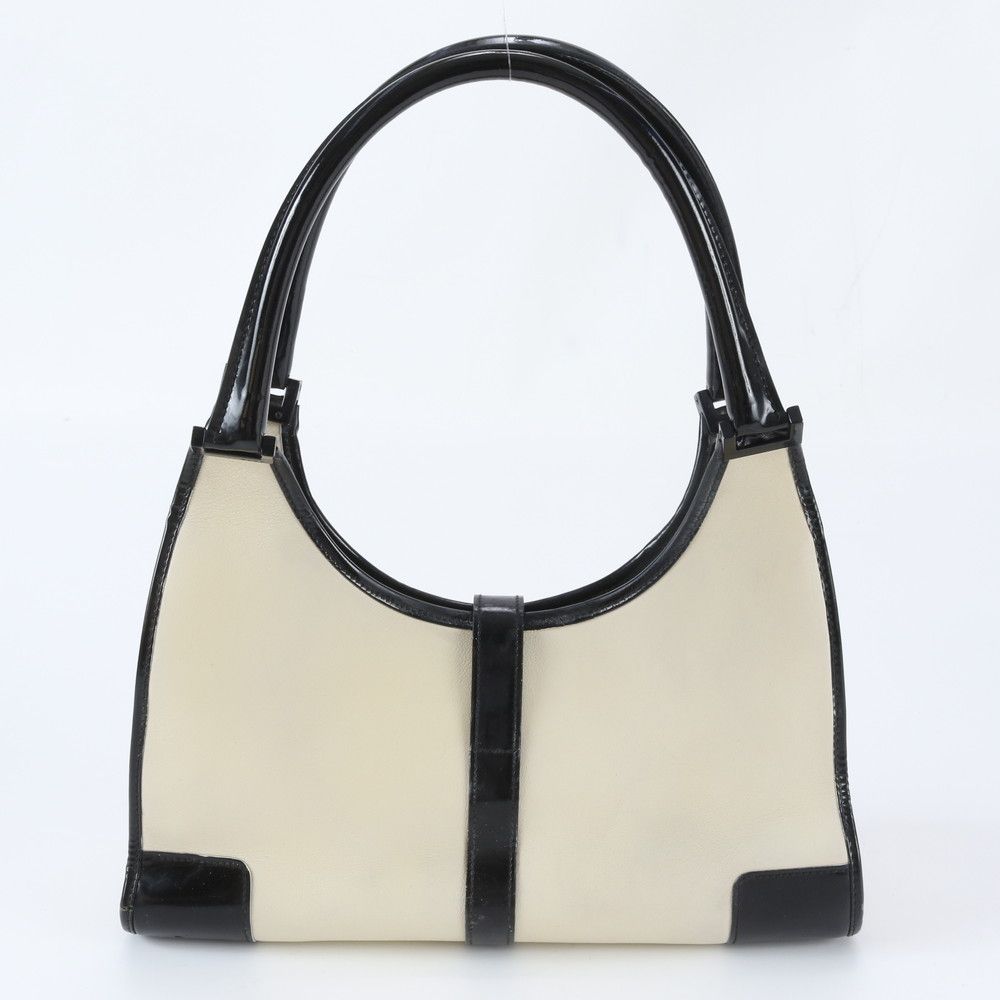 Gucci Jackie Leather Handbag Tote Black Beige — view 3