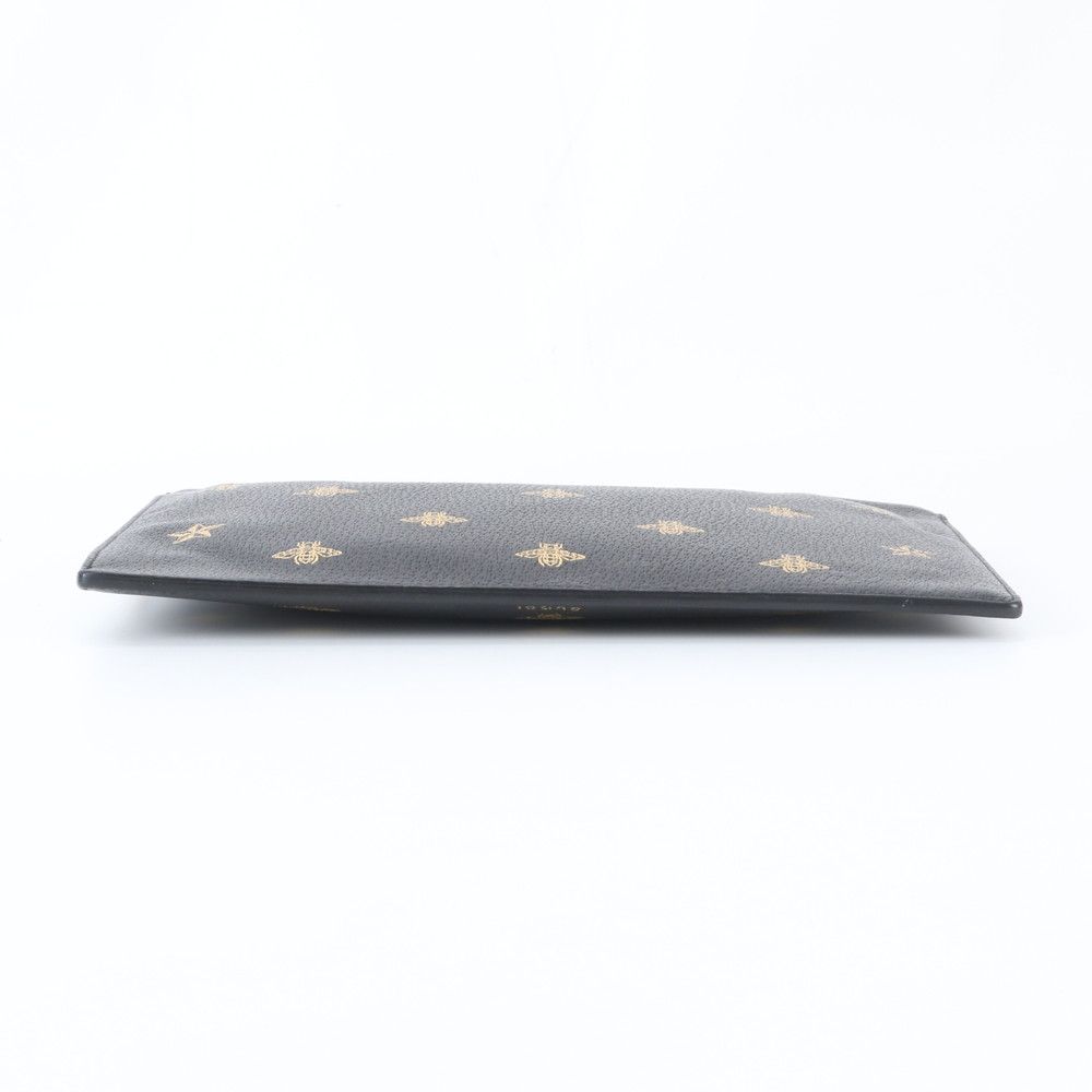 Gucci Bi Star Leather Clutch Pouch Business Black — view 5