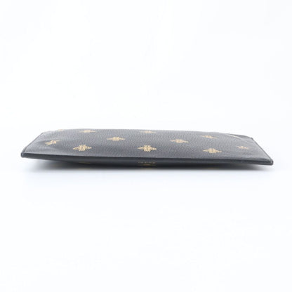 Gucci Bi Star Leather Clutch Pouch Business Black — view 5