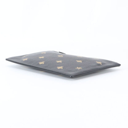 Gucci Bi Star Leather Clutch Pouch Business Black — view 3