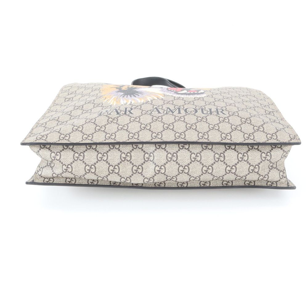 Gucci GG Supreme Tiger Print Leather Tote Shoulder Business — view 6