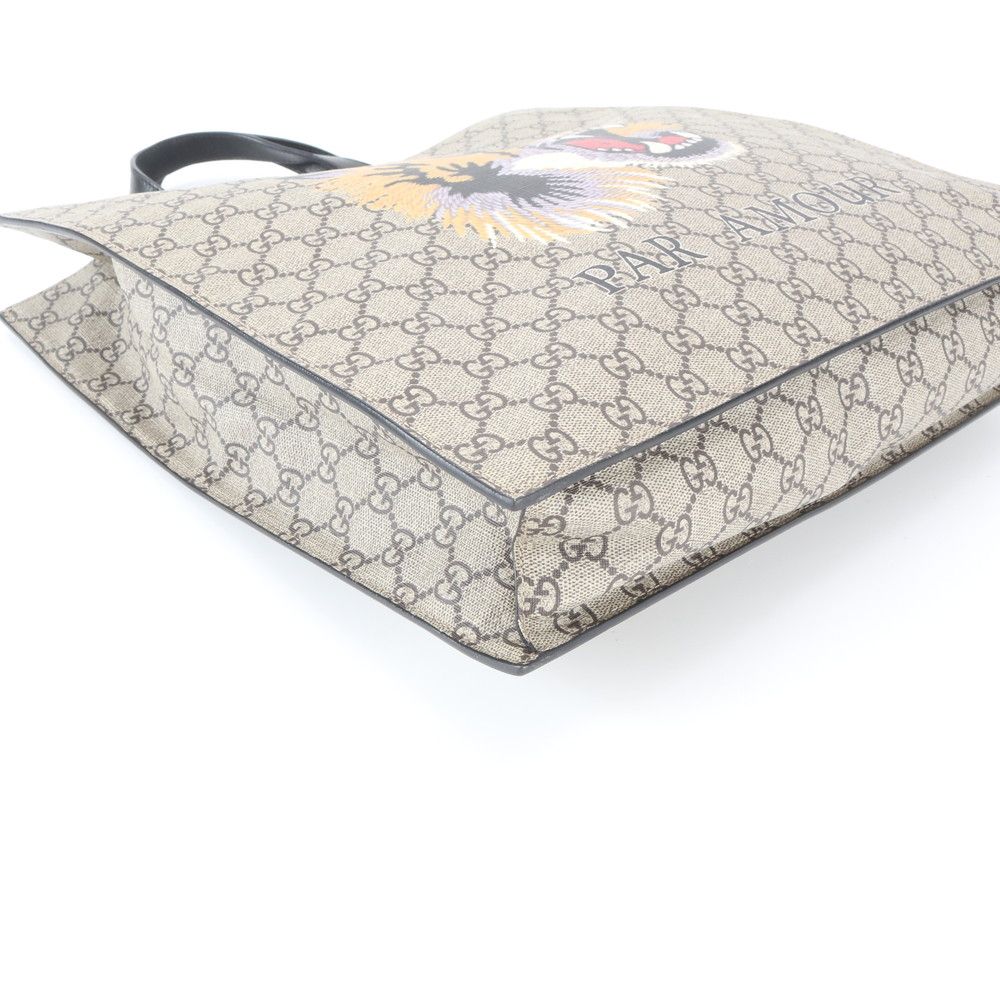 Gucci GG Supreme Tiger Print Leather Tote Shoulder Business — view 4