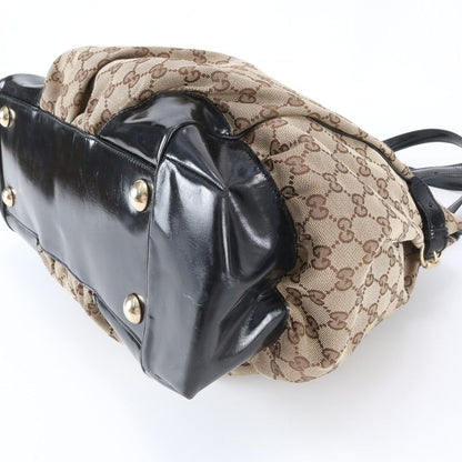 Gucci GG Canvas Leather Tote Shoulder Hand Brown — view 5