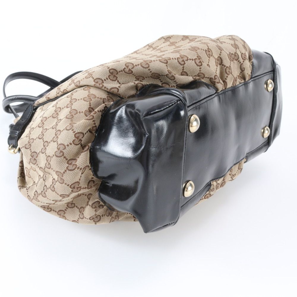 Gucci GG Canvas Leather Tote Shoulder Hand Brown — view 4