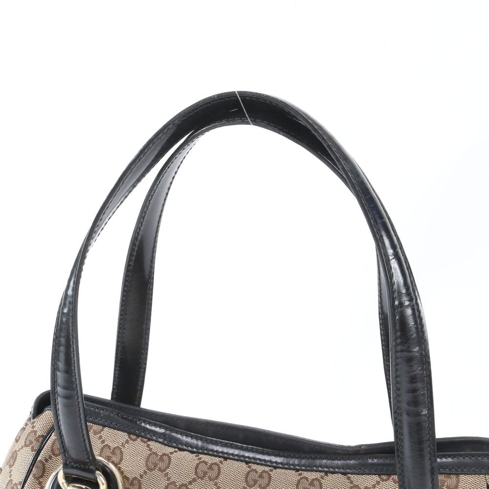Gucci GG Canvas Leather Tote Shoulder Hand Brown — view 2