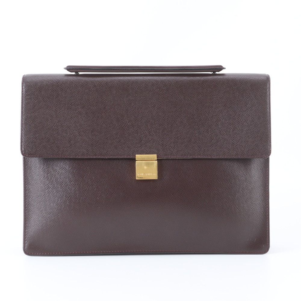 Louis Vuitton Taiga Angara Leather Business Document Briefcase Tote
