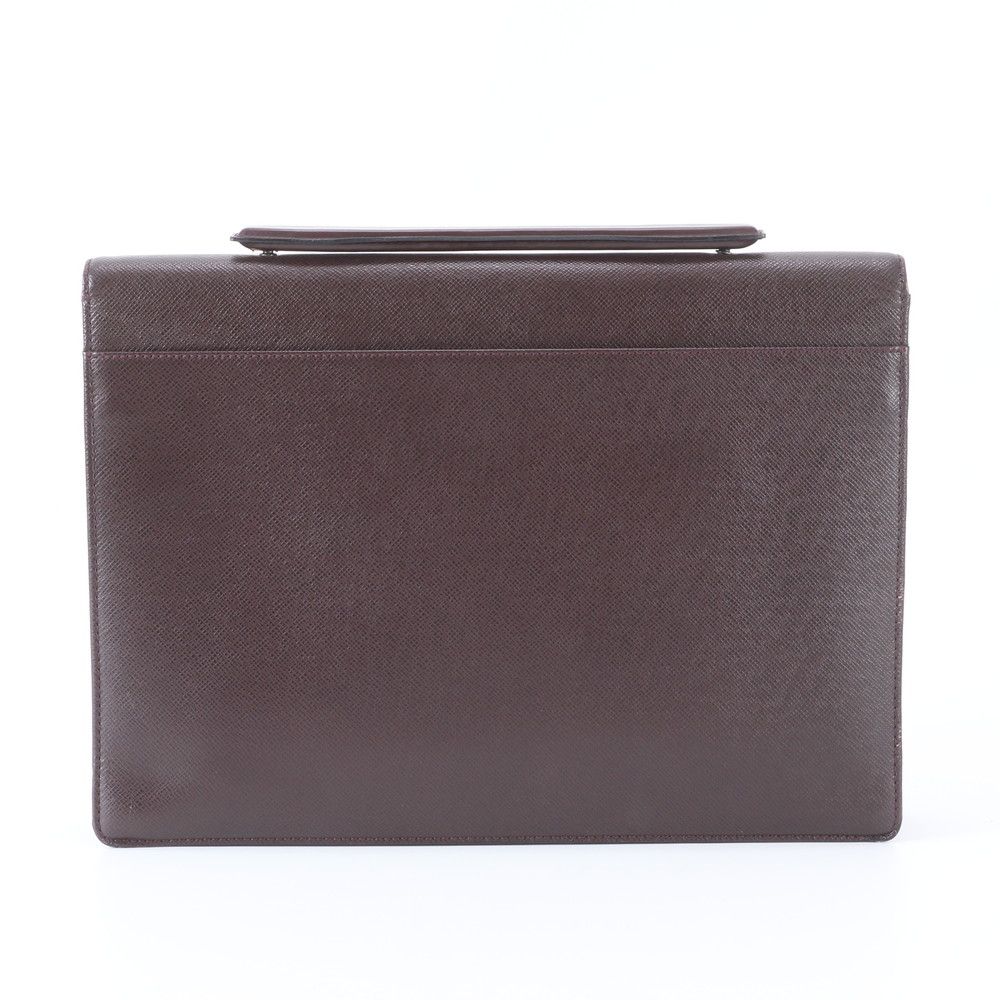 Louis Vuitton Taiga Angara Leather Business Document Briefcase Tote — view 3