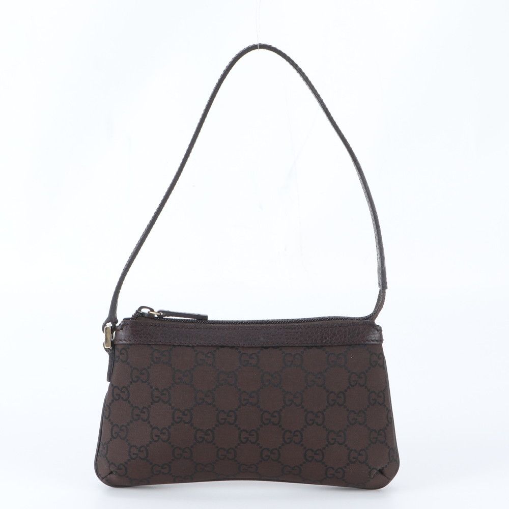 Gucci GG Canvas Leather Handbag Pouch Tote