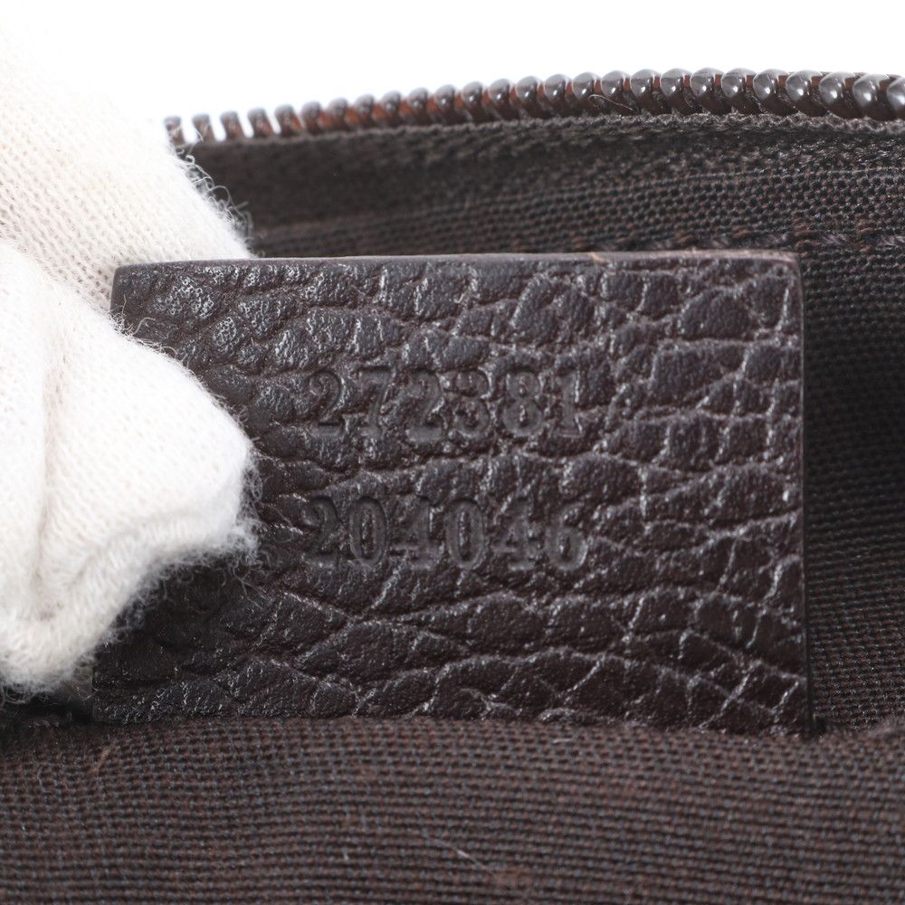 Gucci GG Canvas Leather Handbag Pouch Tote — view 9