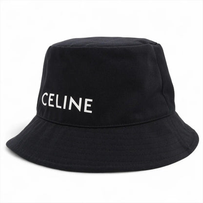 Celine Logo Bucket Hat Black
