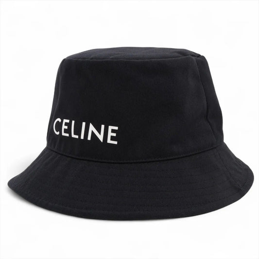 Celine Logo Bucket Hat Black