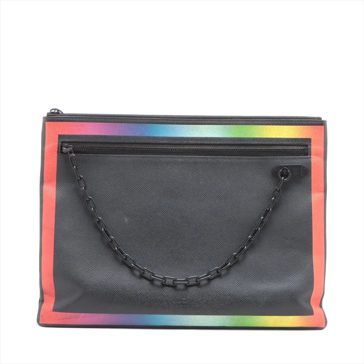 Louis Vuitton Taiga Rainbow Pochette Clutch Pouch