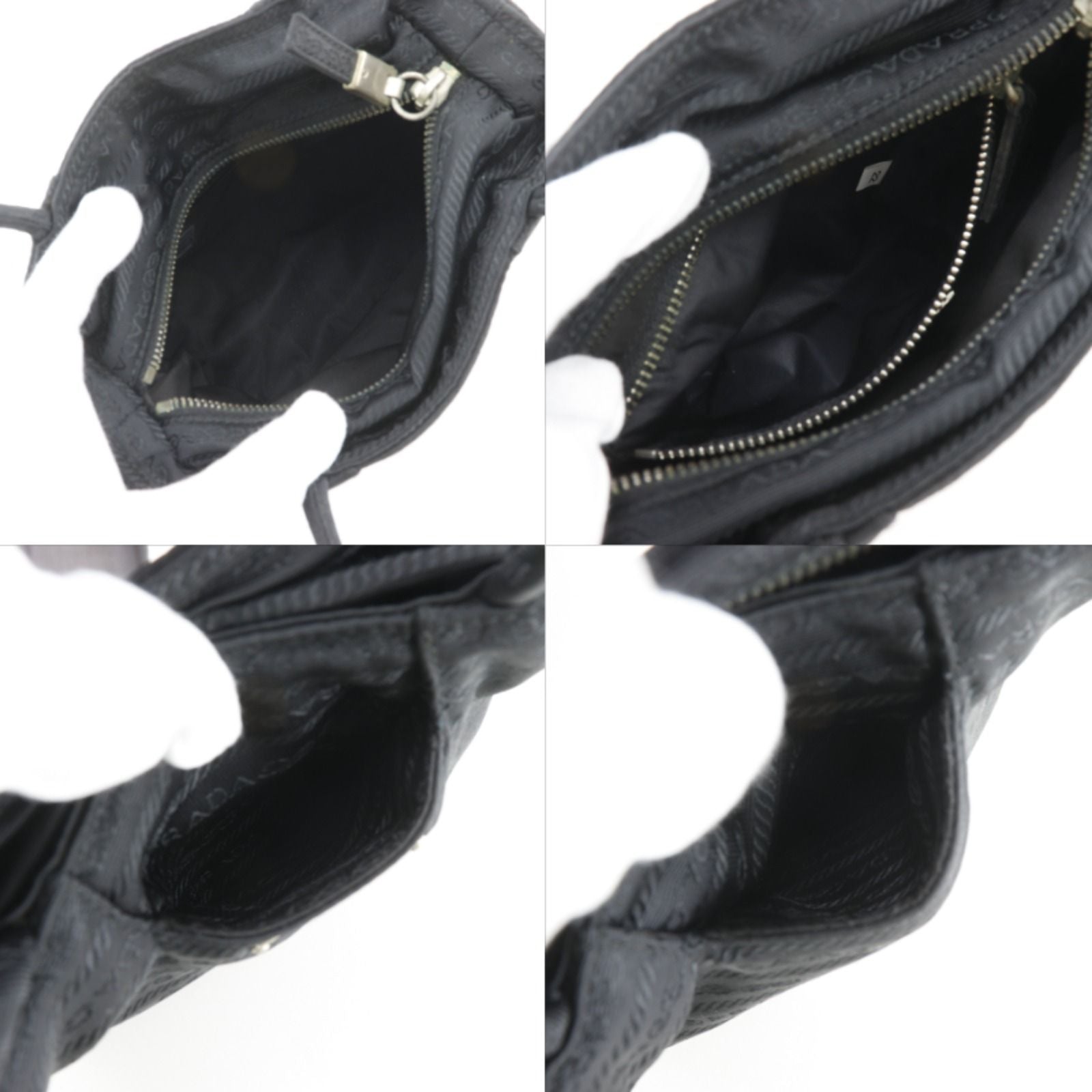 Prada Logo Nylon Black Handbag — view 6