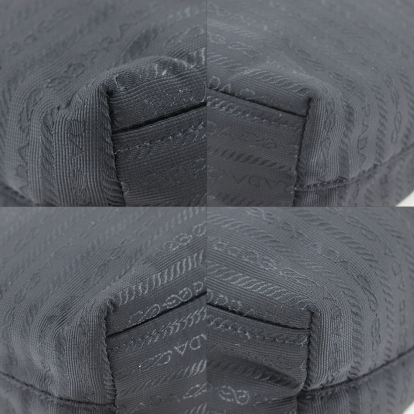 Prada Logo Nylon Black Handbag — view 4
