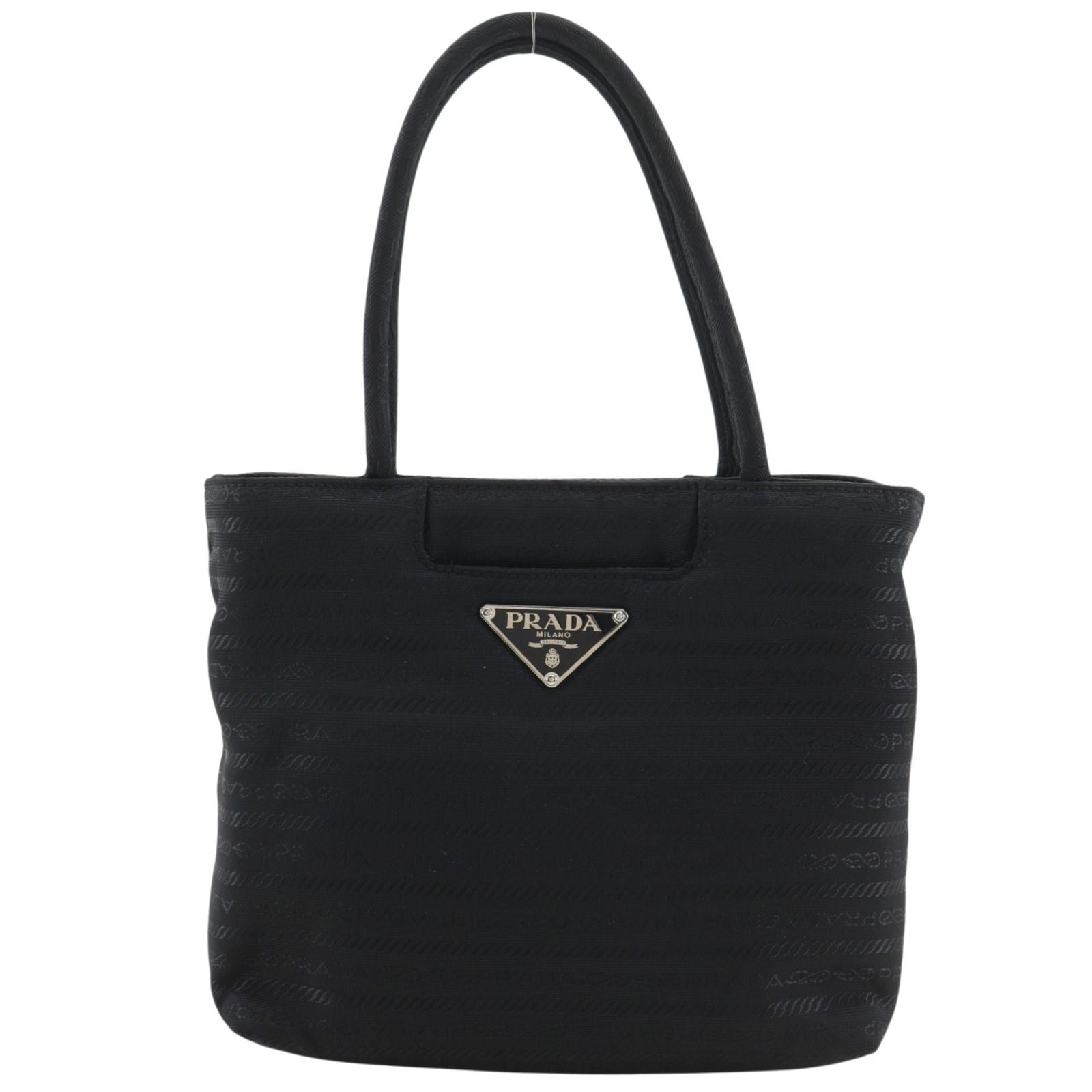 Prada Logo Nylon Black Handbag