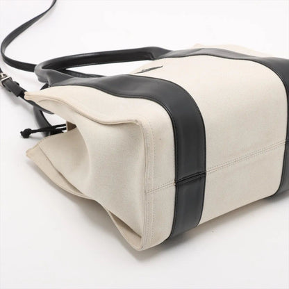 Balenciaga Trade S Leather Canvas 2-Way Shoulder Bag Crossbody Hand — view 4
