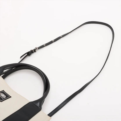 Balenciaga Trade S Leather Canvas 2-Way Shoulder Bag Crossbody Hand — view 7