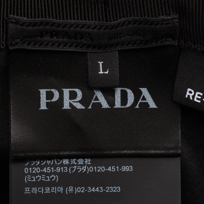 Prada Li Nylon Triangle Logo L Bucket Hat Black — view 4