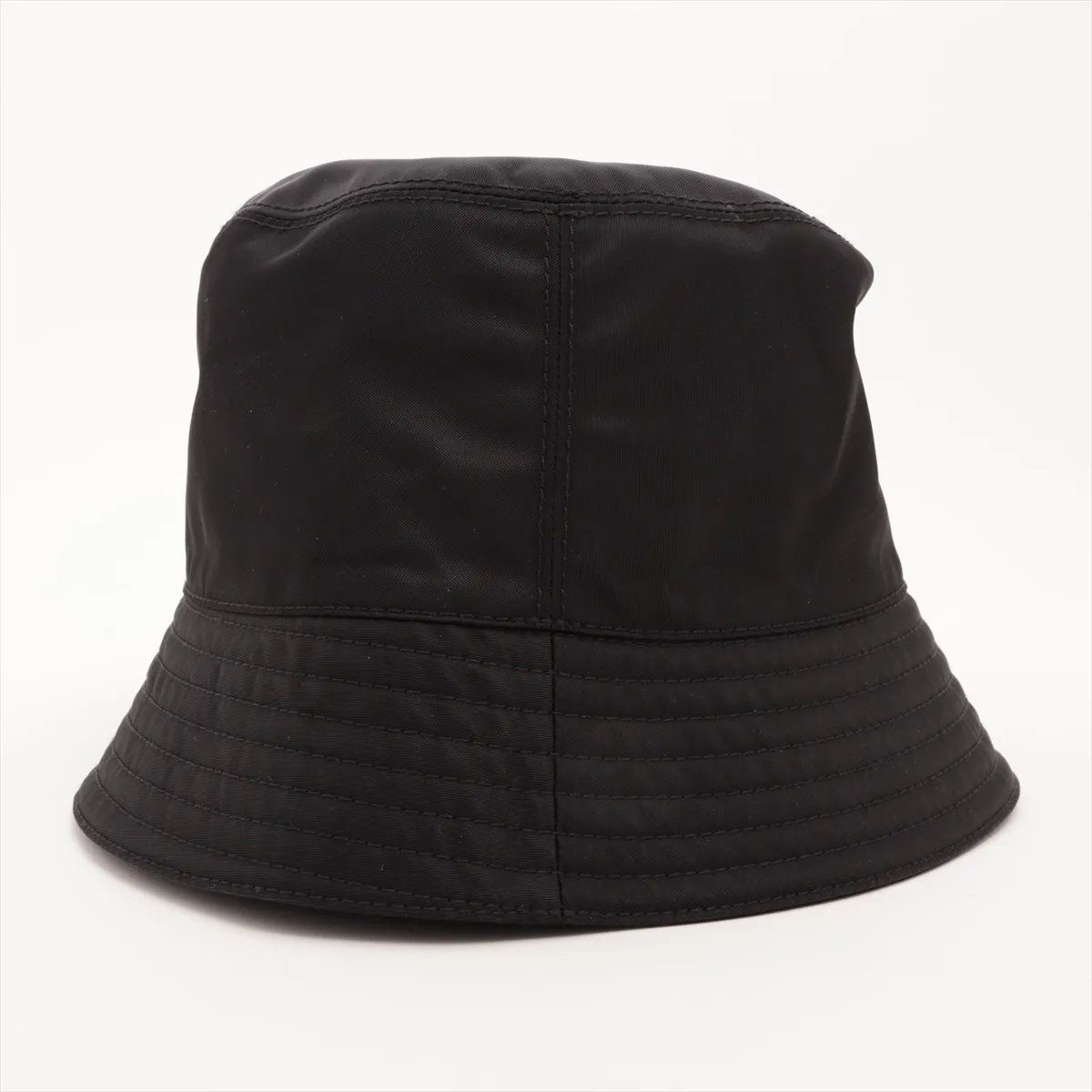 Prada Li Nylon Triangle Logo L Bucket Hat Black — view 2