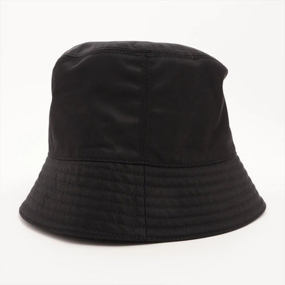 Prada Li Nylon Triangle Logo L Bucket Hat Black — view 2
