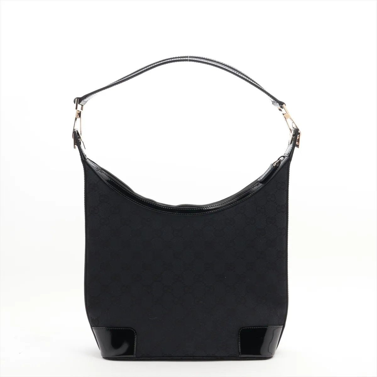 Gucci GG Canvas Leather Shoulder Bag Hand Black — view 2