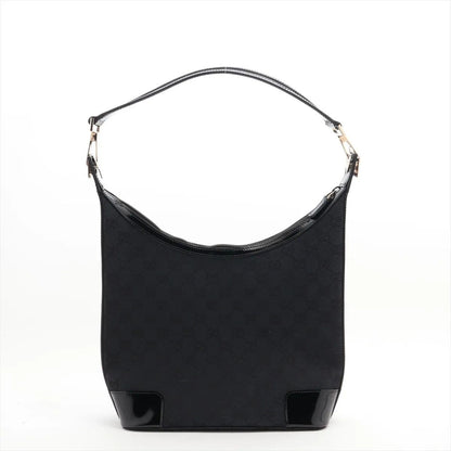 Gucci GG Canvas Leather Shoulder Bag Hand Black — view 2
