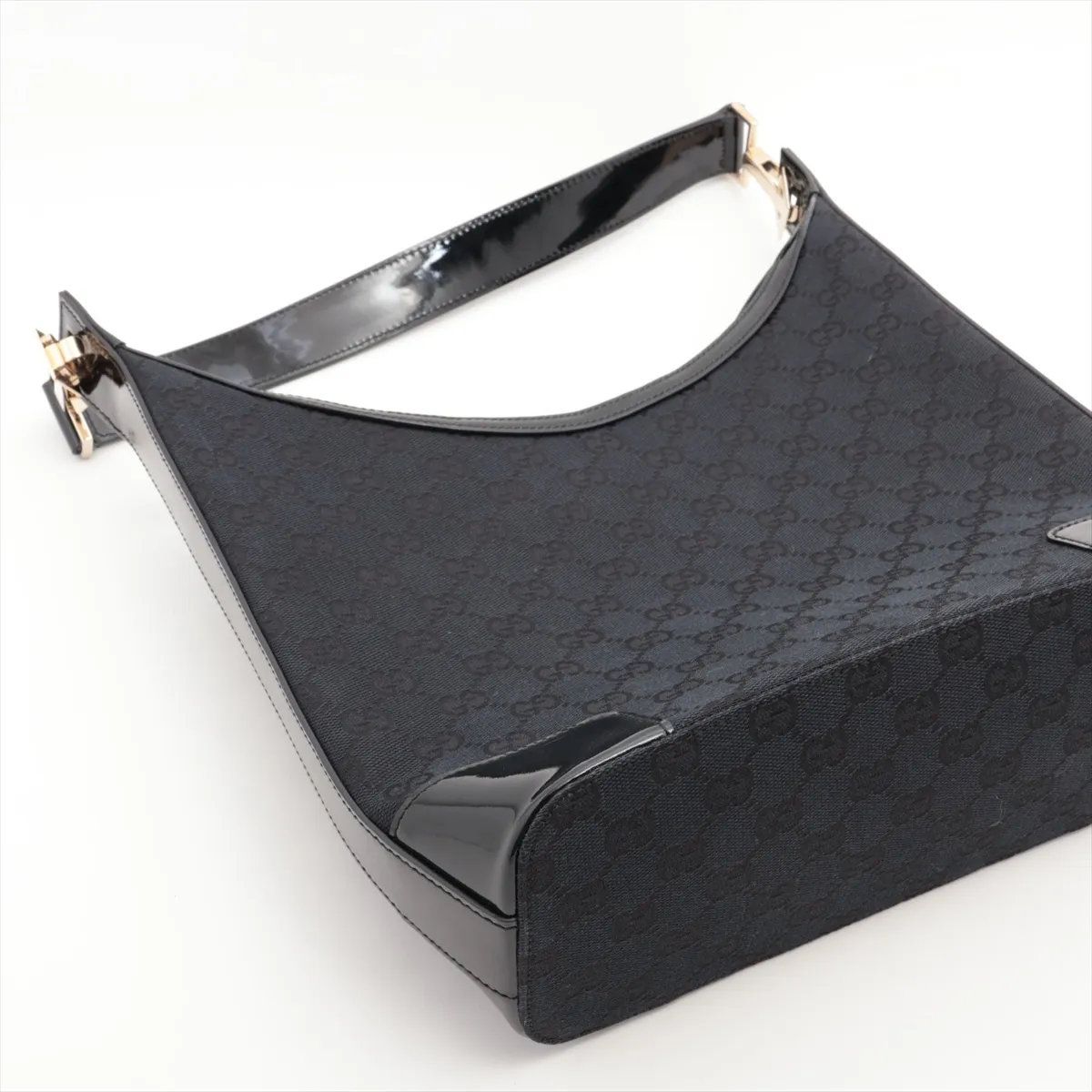 Gucci GG Canvas Leather Shoulder Bag Hand Black — view 4