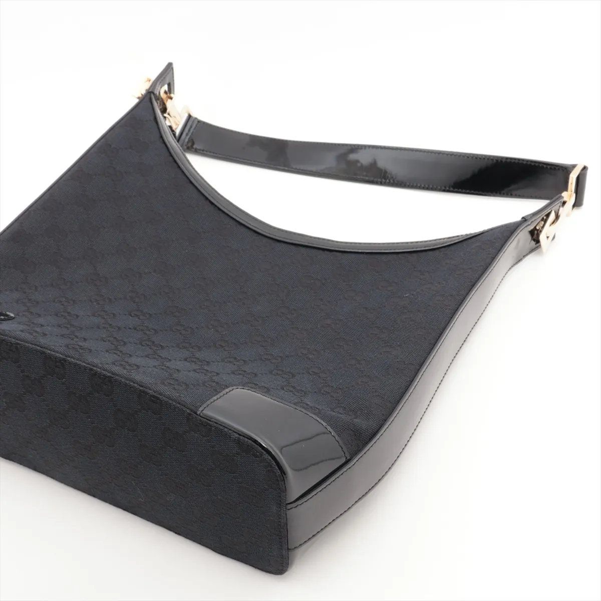 Gucci GG Canvas Leather Shoulder Bag Hand Black — view 3